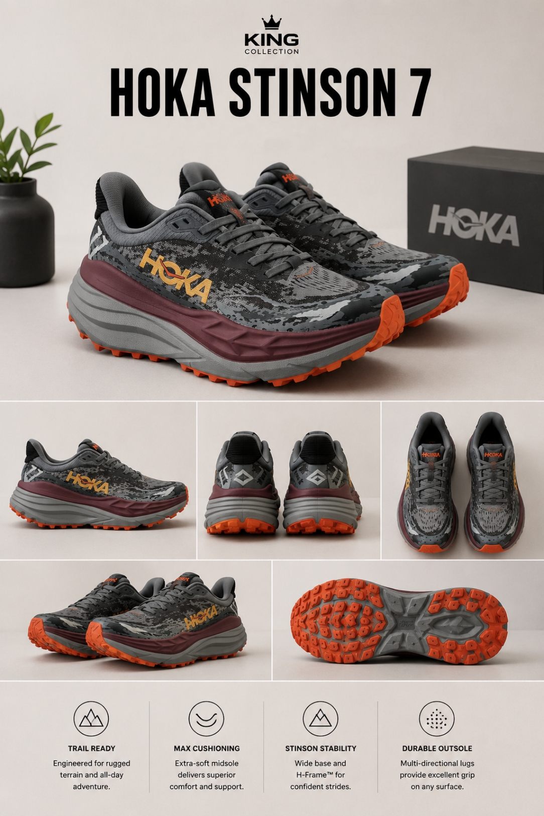 Hoka Stinson 7 Castlerock Cabernet