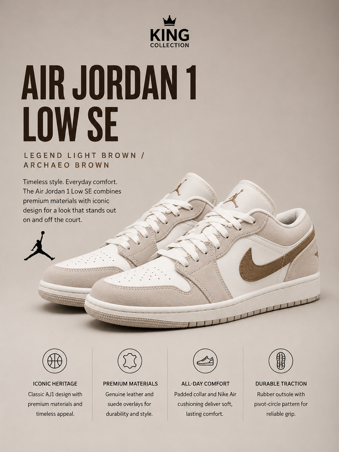 Air Jordan 1 Low SE Legend Light Brown - Hover