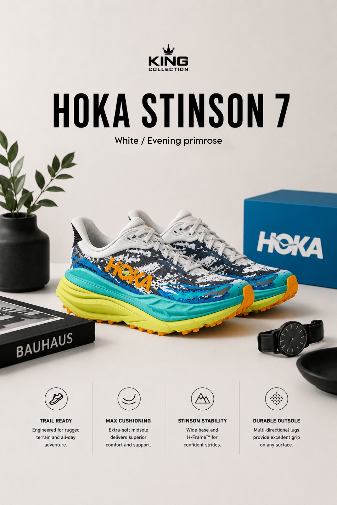 Hoka Stinson 7 White Evening Primrose